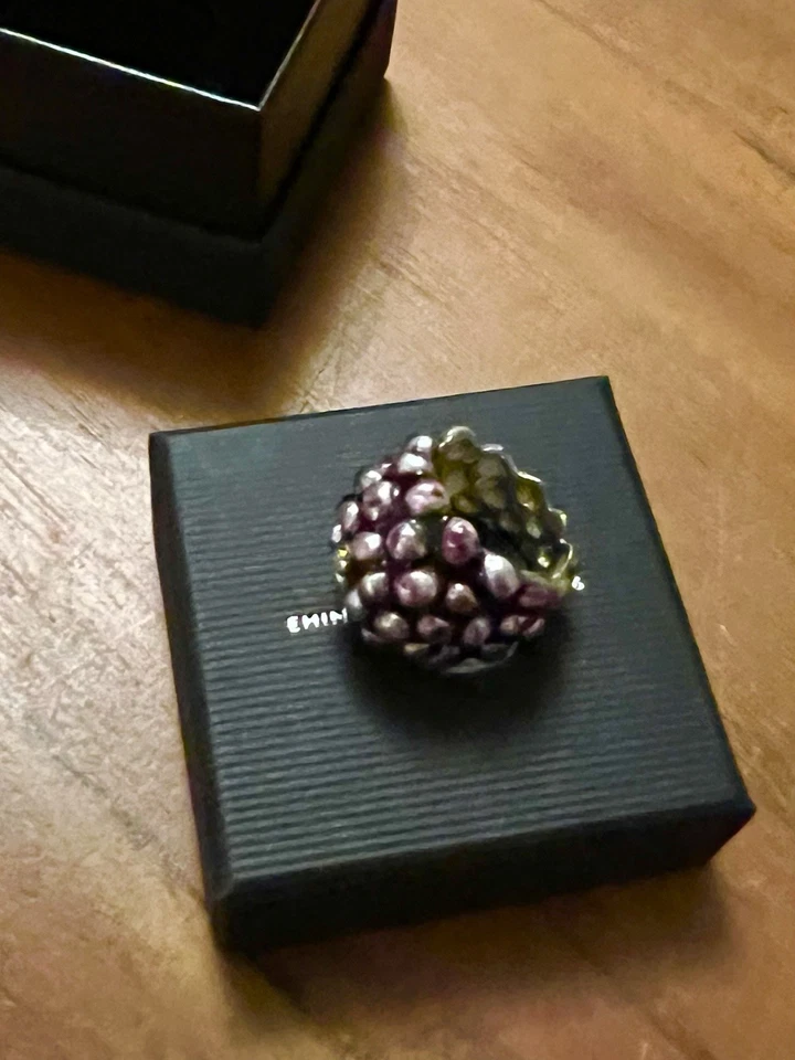 @ Ehinger Schwarz @ Trauben Ring Lila 17mm Brilli - 925 Silber - NP 730€ - Bild 4 von 4