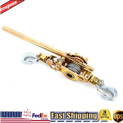 4400LB 2 Ton Hand Lever Block Chain Hoist Ratchet Type Puller Come Along Cable