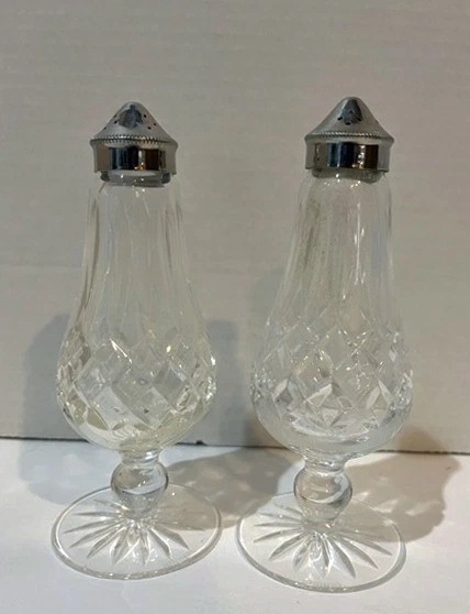 Waterford LISMORE SALT & PEPPER FOOTED SHAKERS