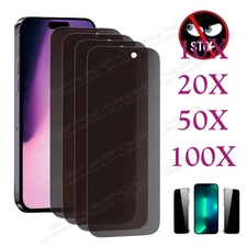 Privacy Screen Protector Anti Spy Private Tempered Glass For iPhone 6～16/17 Lot