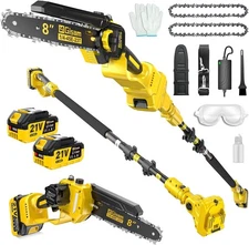 2-IN-1 Cordless 10-Inch Pole Saw and Chainsaw Compatible with Dewalt 20V MAX* Ba