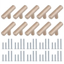 10PC T-Bar Cabinet Knobs 2 Inch Golden Champagne Modern Drawer Pulls Hardware