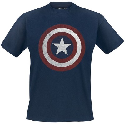 Captain America T-Shirt Herren Shield Logo navy XXL