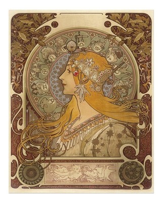 Art Nouveau wall art by Alphonse Mucha Zodiac Art Nouveau wall art