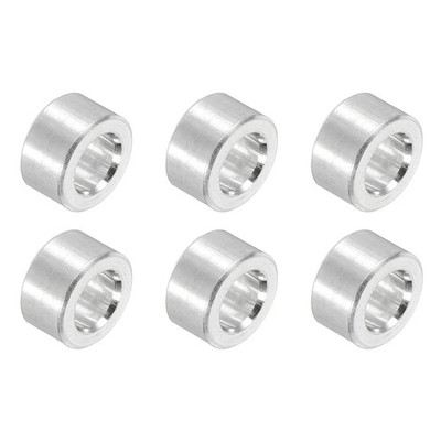 6x Alu Distanzhülsen 1/4''Ø x 3/16''ID x 3/16''L silber