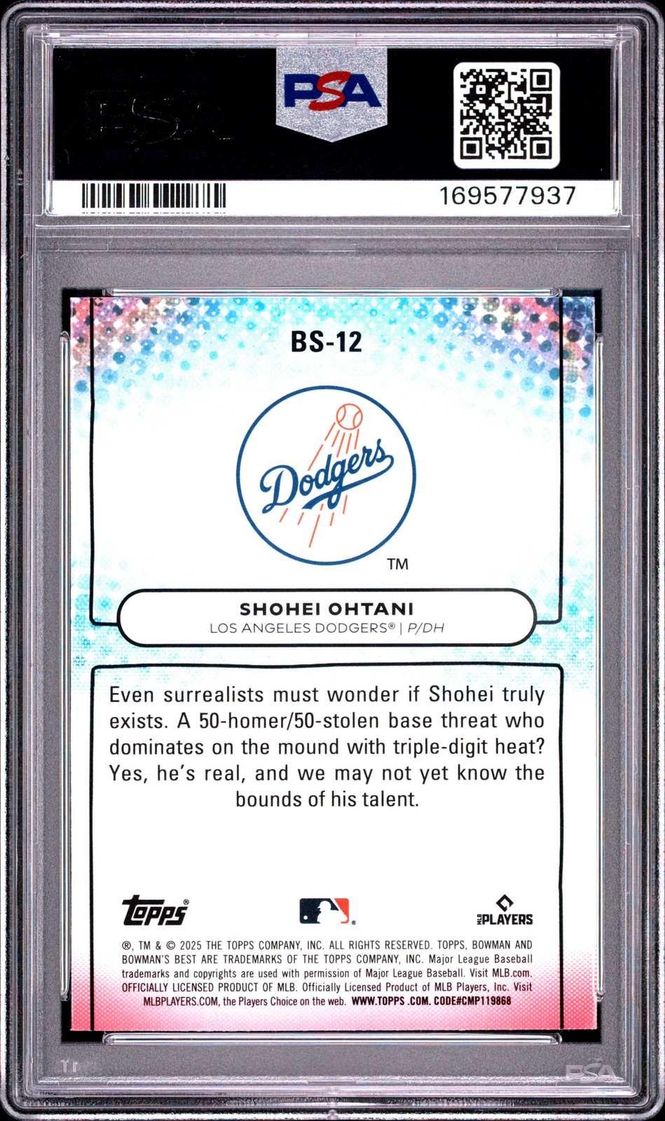 2025 Bowman'S Best Bowman Showpieces #BS-12 Shohei Ohtani PSA 10 view 2