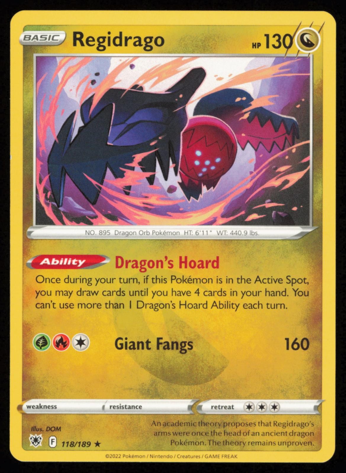 Regidrago 118/189 Rare Pokemon Astral Radiance ASR NM