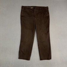 Talbots Pants Women's 14P Matte Brown Perfect Chino Stretch Cotton Blend Casual