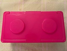 Vintage Hot Pink chubs Stackable Lidded Rectangular Wipes Tub Storage Container