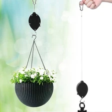 Retractable Hanging Hook Basket Pull Down Hanger Garden Plant Pot Hooks