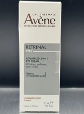Avene Retrinal Eyes Advanced 3-in-1 Eye Cream Anti-Aging Puffiness Dark 0.5oz