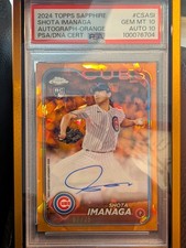 2024 Topps Chrome Sapphire Autographs Shota Imanaga #CSA-SI Orange /25 PSA 10/10