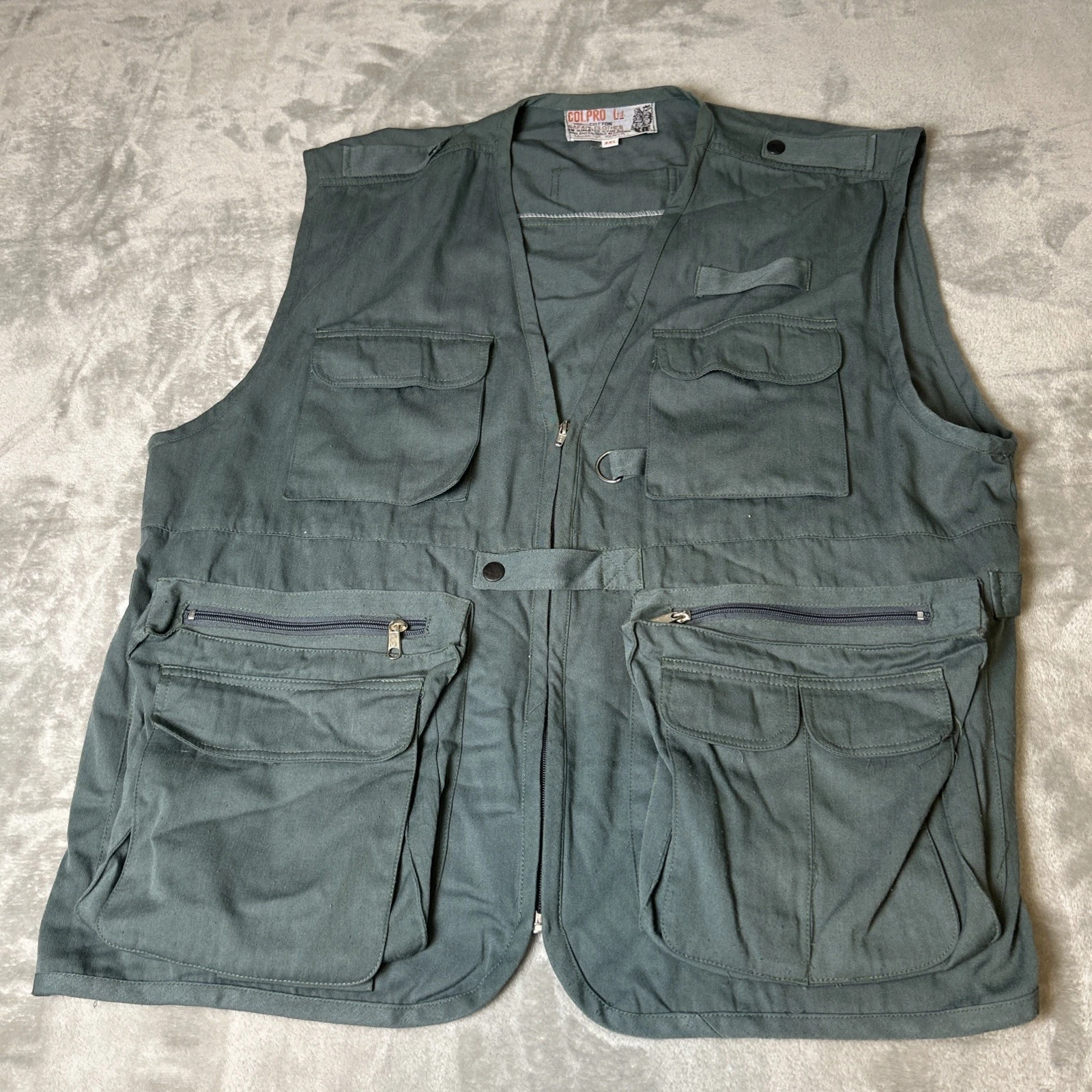 Colpro Safari Jungle Travel Fishing Vest Beige Mens XXL Made in Kenya