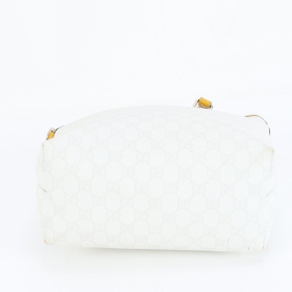 Gucci GG Supreme Leather Tote Bag White Yellow A4 Shoulder Women's Authentic thumbnail 5