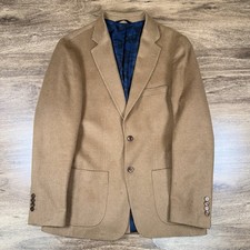 Allen Edmonds Men  s 44 Wool Blend Sport Coat Blazer Camel 44R