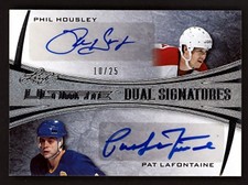 2015 Leaf Ultimate Dual Signatures Silver Auto /25 Phil Housley Pat LaFontaine