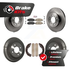 Front Rear Brake Rotor Ceramic Pad & Drum Kit For 2001-2005 Honda Civic GX DX LX