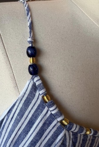 Calypso St Barth Maxi Tank Dress Blue Linen Blend XXL Beach Resort Cruise Boho - Picture 6 of 11