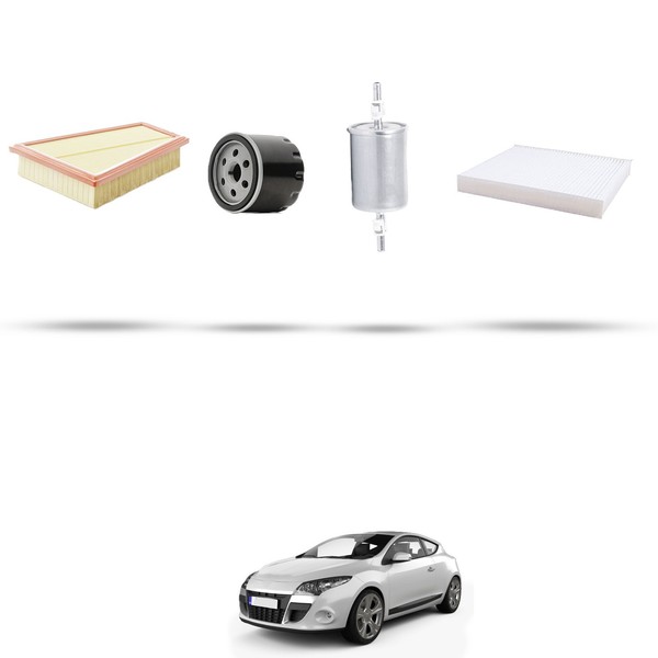 Hoffcar Wartungsset - 4 Filter FüR Renault Megane III 2.0 16V TCE 140Kw Ab 20-image
