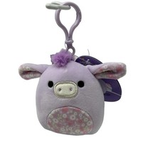 Squishmallows Delzi the Purple Donkey 3.5" Clip-On Easter 2023 Plush Toy Charm