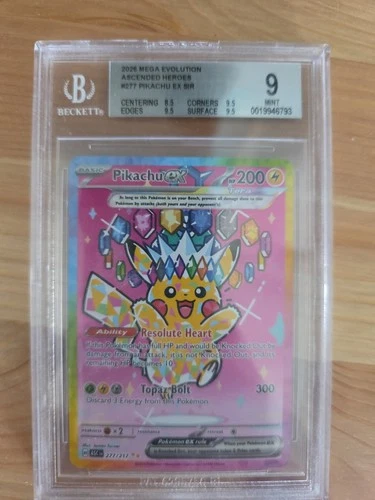 Pokémon TCG Pikachu EX Acended Heros  277/217 BGS 9