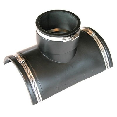 Fernco TST-4 4'' Cast Iron or Plastic Inlet Flexible Tap Tee Saddle