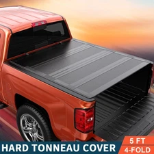 5FT FRP Low Pro Hard Tonneau Cover 4-Fold For 22-24 Nissan Frontier Waterproof