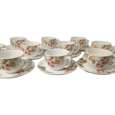 Nancy Calhoun Apollo Porcelain English Country Fruit Tea Set 10 Cups And Plates 