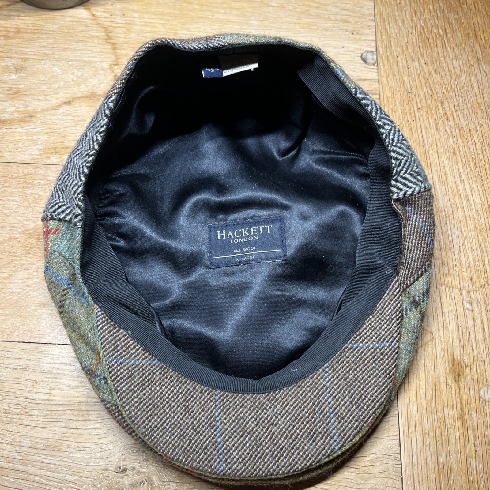 Rare Hackett Mixed Patchwork Tweed Cap/Horse & Ho… - image 7
