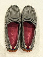 Rothys Womens Gray Herringbone Knit Loafer Fl...