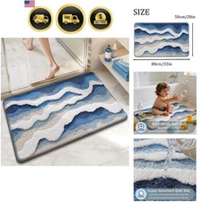 Beach Bathroom Rugs, 20"x32" Highly Absorbent Non-Slip Bath Mat, Ultra-Soft M...