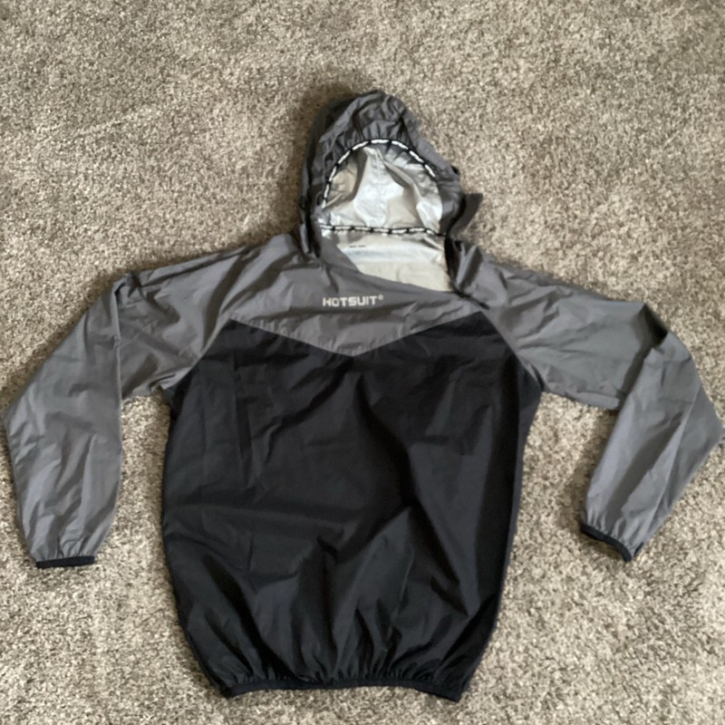 HOTSUIT Men's Sauna Suit XL Workout Hooded Jacket Long Sleeve