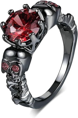 #ad #ad Rings for Women Gothic Jewelry Black Rings Skull Ring Promise Rings Cubic Zir... $19.99