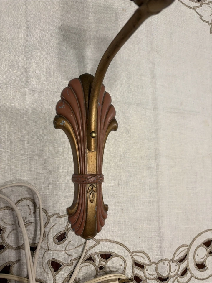 Aplique de pared eléctrico Art Deco antiguo vintage con cable Foto 2 de 4