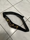 Vintage Black Belt Gold Tone Chain Medallion Whimsigoth Size M 33-34 In — photo 3