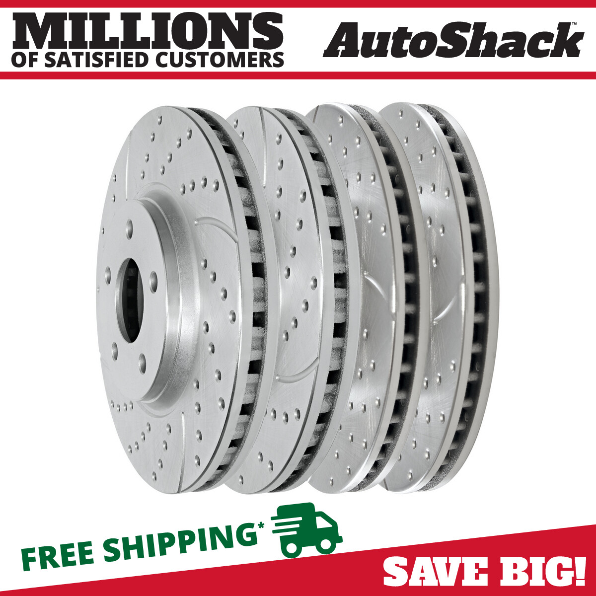 Front and Rear Drilled Brake Rotors Set of 4 for 20112021 Jeep Grand