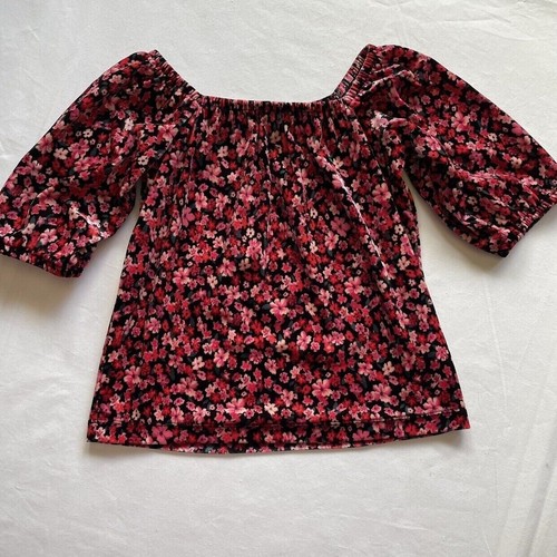 Old Navy Velvet Floral Top Size 10/12 - Picture 2 of 5