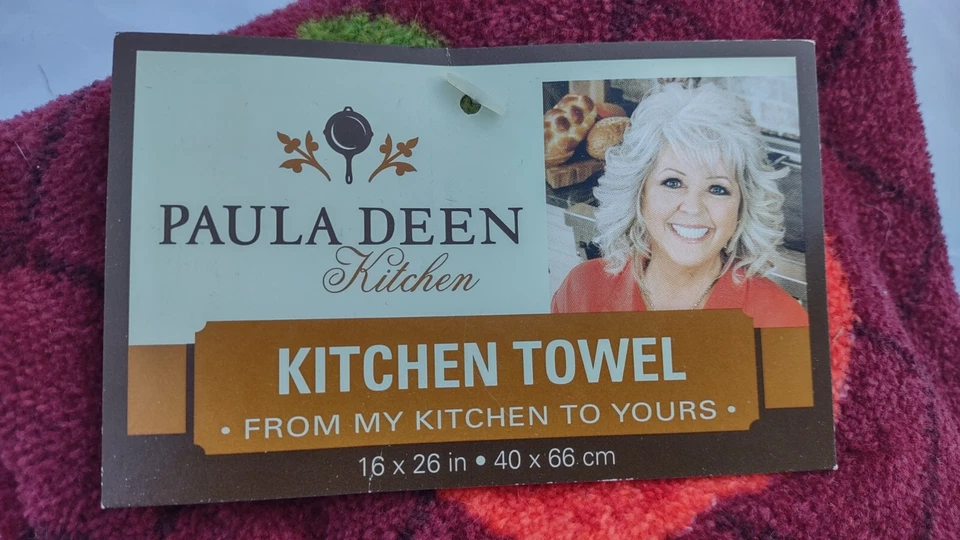 Juego de toallas de cocina Paula Deen manzanas rojas 🍎 16x26 toallas 12x12 paños de cocina Foto 2 de 4