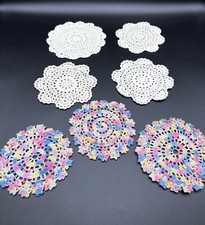 Vintage Assortment Of Handmade Crochet Doilie Coasters