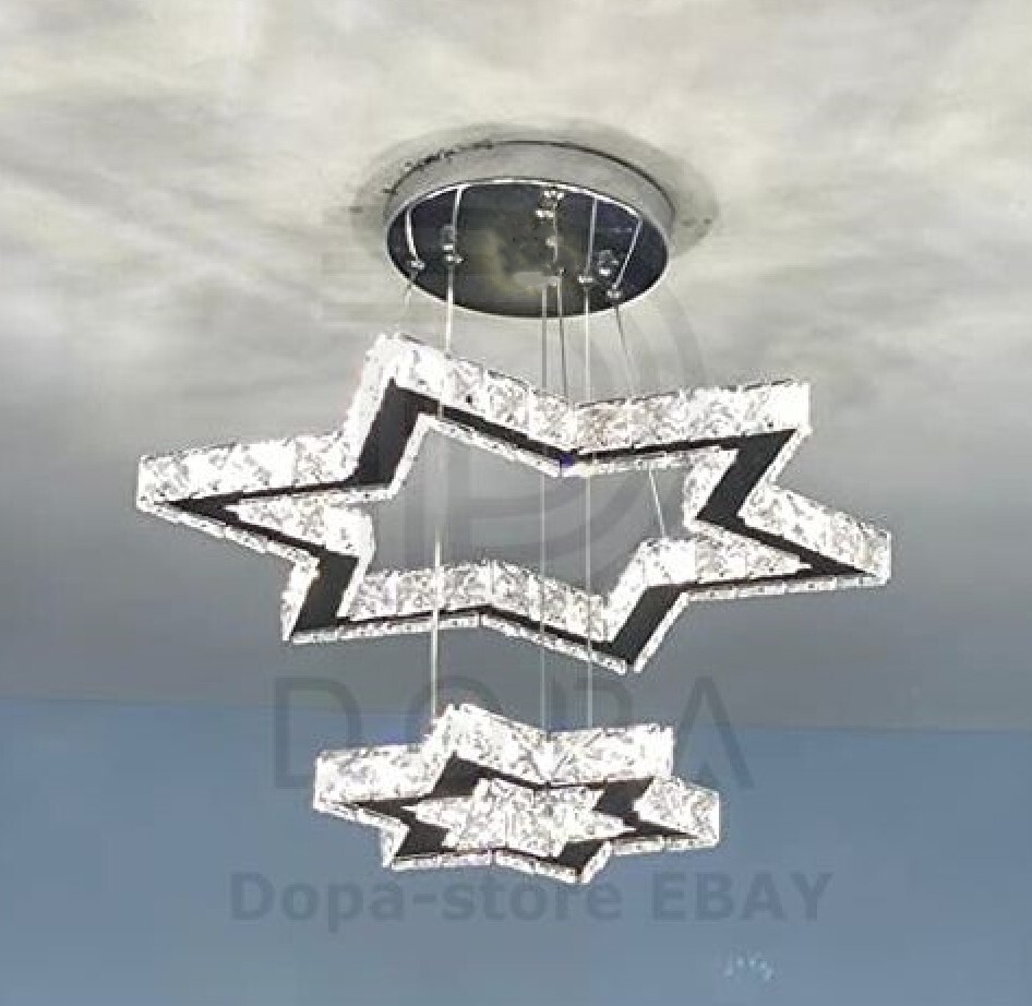 Lampadario Camera e Soggiorno LED 85W Doppia Stella Cristallo
