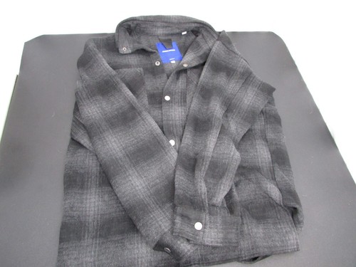 JACK & JONES Mens Flannel Button Up Jorbane Jacket Black/Gray - SMALL - Picture 5 of 8