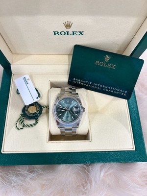 Rolex Datejust 31 278274 Mint Green Index Dial White Gold Fluted Watch 2024