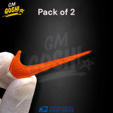 Orange Swoosh Embroidered Swoosh 2.5" Iron On Swoosh Patches Pack of 2