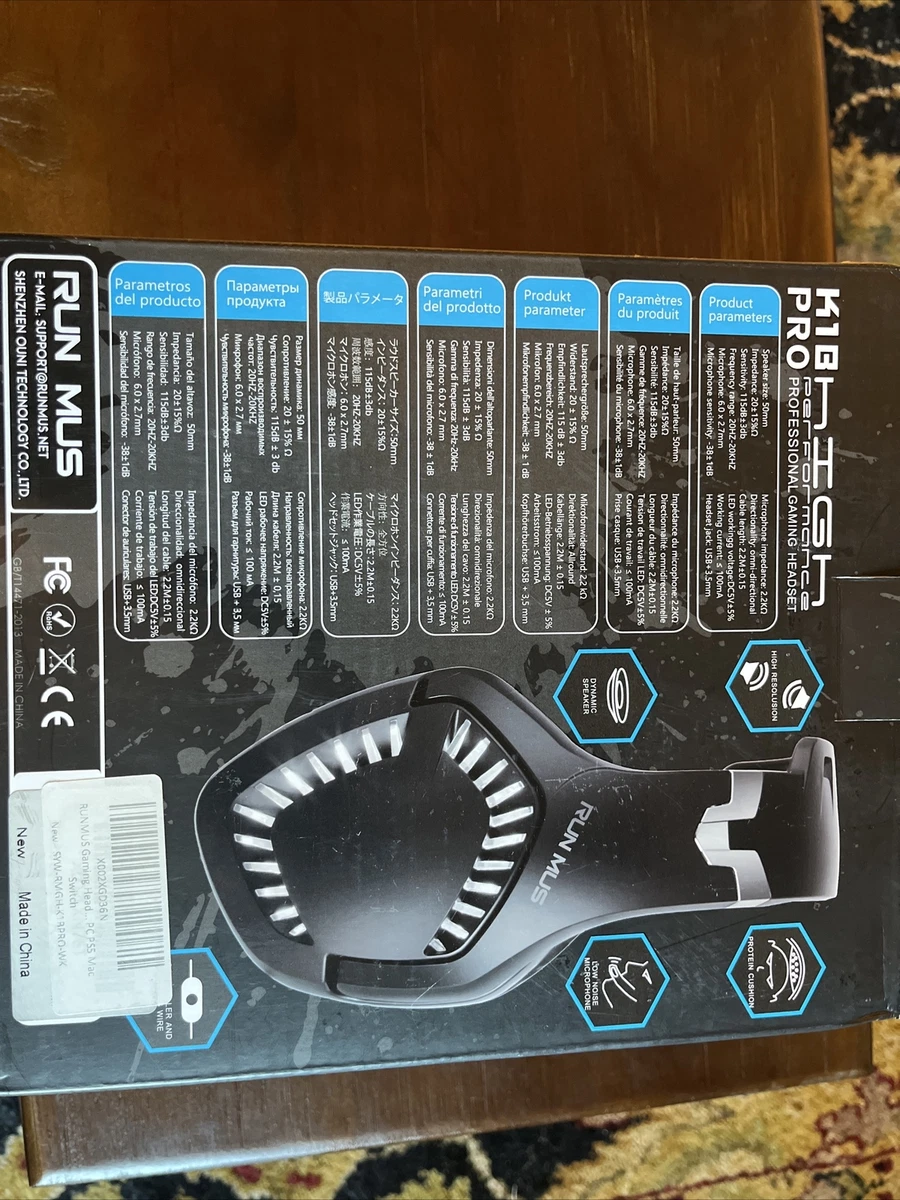 RUNMUS K1B Professional Gaming Headset K1BPRO Blue W eBay