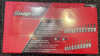 Snap On 212torxhexm, 12pc Torx Socket Set And 10pc Hex Bit Socket