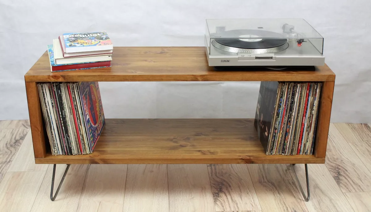 100cm Record Player Stand, Vinyl LP Record Storage, Hifi Rack, Turntable  Unit