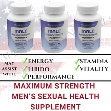 3 Pk MicroBio Max Strength Male Enhancement Gummies for Libido Vitality; 90 Days
