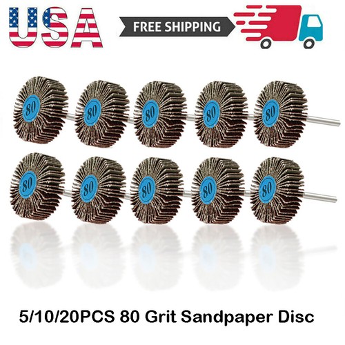 Flap Wheel Sander Set 1/8 Round Shank for Dremel Drill Rotary Tools 5