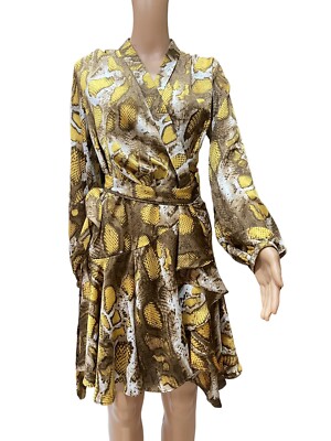 brown mini wrap dress Confête - Gal Satin Wrap Mini Homecoming Dress main image 1