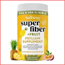 SUPER FIBER POWDER Supplement Pineapple Passion Fruit 50 Servings BELLWAY